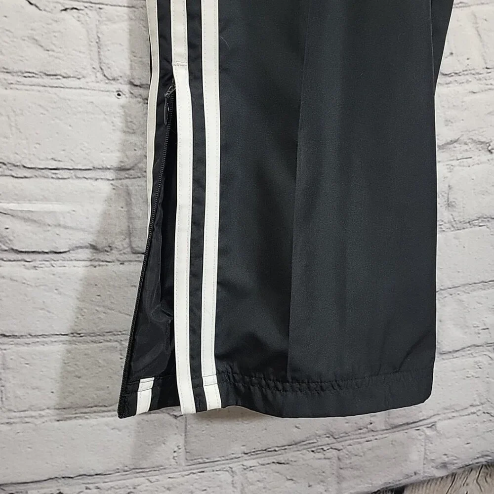 Adidas Climalite Pant Three Stripe Black Polyester Track Warm Up Pocket Lined XL